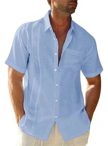 Camisas De Vestir Guayabera De Manga Corta Para Hombre, Algo