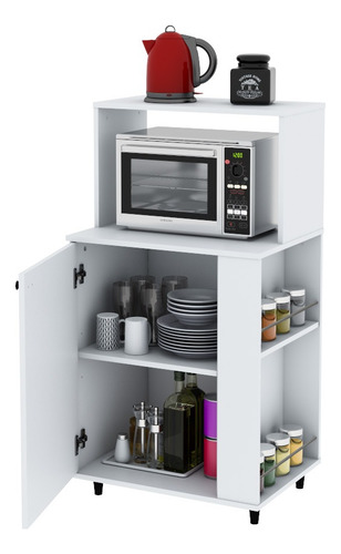 Organizador Centro Estant Cocina Vajillero Microondas Kp60 Color Blanco