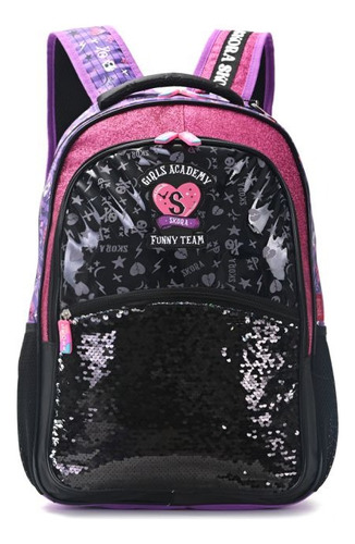 Mochila Espalda 18p Happy Girl Academy Skora- Sharif Express Diseño De La Tela Liso