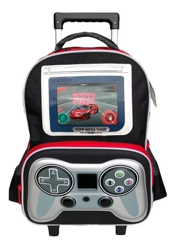 kit mochila de rodinhas Sonic jogo game infantil escolar meninos