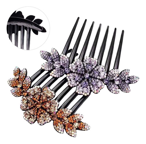 2 Peines Laterales Para El Cabello: Peines De Flores Con Dia