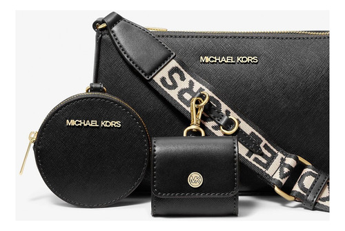 Bolsa Michael Kors Original Jet Set Logo Brown + Airpod Case