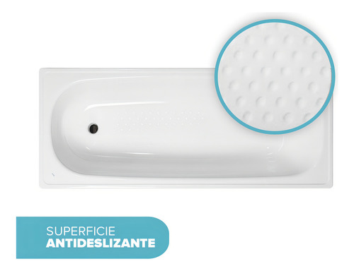 Bañera Krumm Chapa Enlozada 160x70 Blanco Antideslizante
