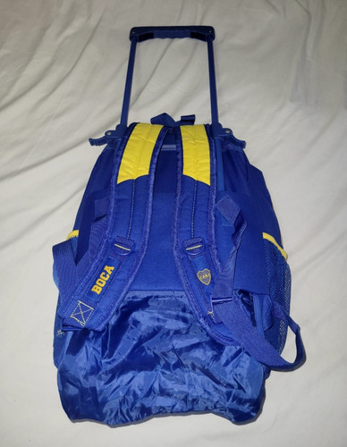 Mochila Carrito Boca Juniors Oportunidad Liquidación Azul Liso