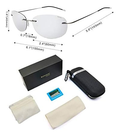 Ronsou Gafas De Sol Polarizadas Sin Montura Para Hombres Y