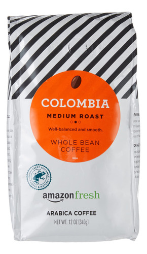 Amazon Fresh Café De Grano Entero Colombia, Tostado Medio,.