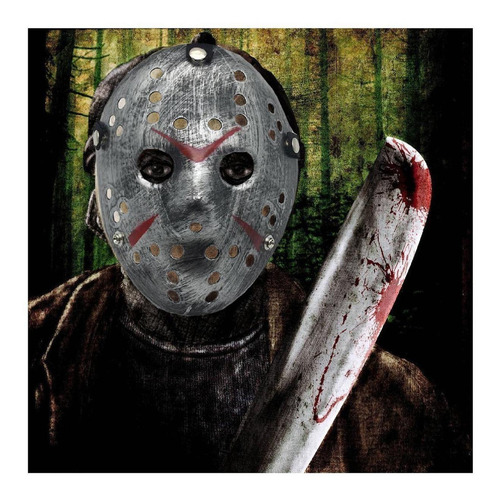 Máscara Jason Voorhees, Mxjsr-005, 5 Pzas. 25x18x5 Cm, Plást Color Gris Jasonsilver
