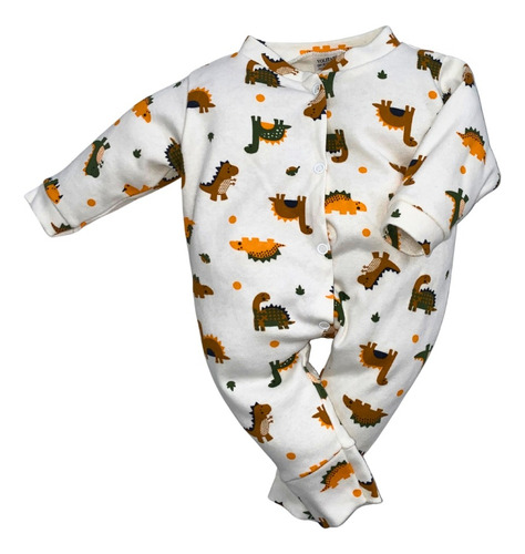 Kit 3 Pcs Macacão De Bebê Suedine Estampado Algodão