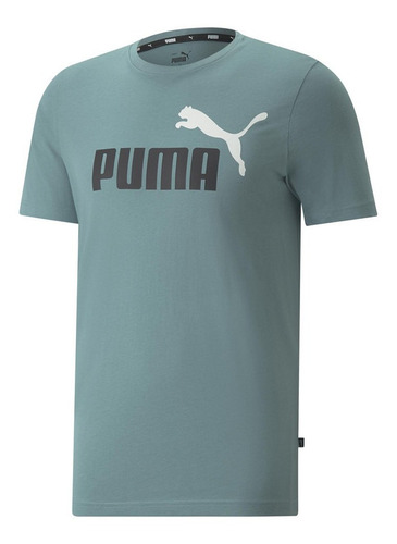 Polera Algodon Puma Ess+ 2 Col Logo Tee Azul Hombre