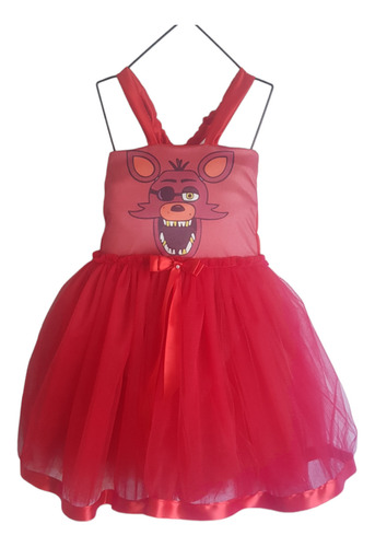 Vestido De Foxy Fnaf Disfraz Con Tul Talles 2 A 12