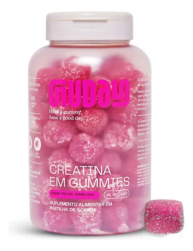 Guday Creatina Monohidratada Gummies 60 Un Frutas Vermelhas