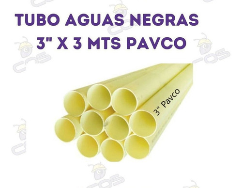 Tubo Agua Negras 3  X 3 Mts Pavco Negro