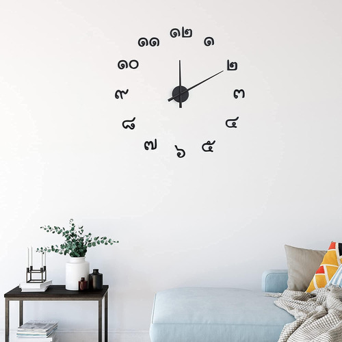 Juego De Reloj De Pared Con Números Tailandeses Acrílicos 3d