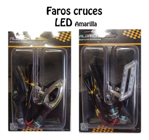 Imagen 2 de 5 de Fero Cruce Luz Luce Led Motos Amarillo
