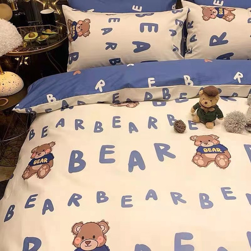 Funda De Edredón Alphabet Bear De 2 M, Sábana Y 2 Fundas De