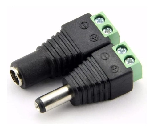 Conector Dc Jack Bornera Cctv 5 Pares 5 Hembra - 5 Macho