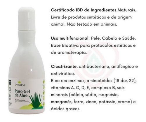 Imagem 4 de 4 de Aloe Vera Puro Gel De Aloe Multifuncional 210 Ml Live Aloe Tipo De Embalagem Frasco/embalagem Reciclável Fragrância Sem Fragância