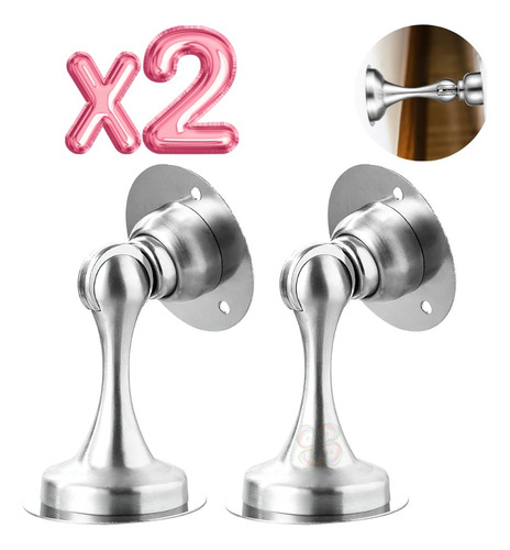 2pz Topes Magnéticos Para Puerta, Adhesivo O Con Tornillos Color Par