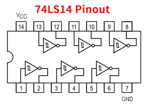 Tecneu 10pzas Sn74ls14n Compuerta Lógica Not 74ls14 Schmitt-trigger
