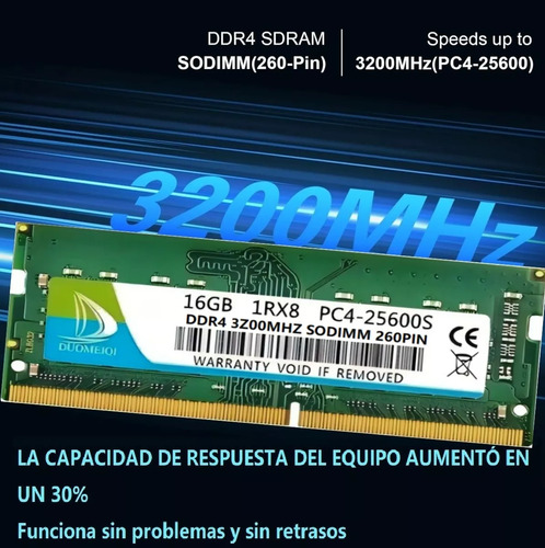 Memoria Ram DDR4 16g Gamer Ddr4-3200mhz Sodimm para laptops Pc4-25600 Duomeiqi CL17 260Pin verde