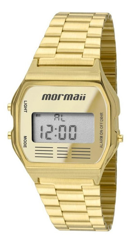 Relógio Unissex Mormaii Vintage Mojh02ab/4d 33mm Aço Dourado