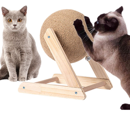 Juguete Rascador Para Gatos Con Pelota Premium 22x18x16cm