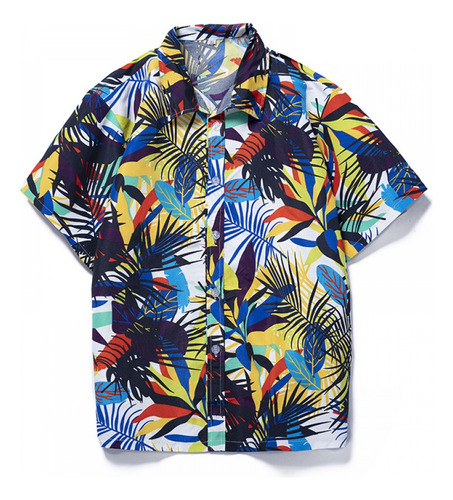 Camisa Hawaiana Elástica Para Hombre, Camisas De Playa Tropi