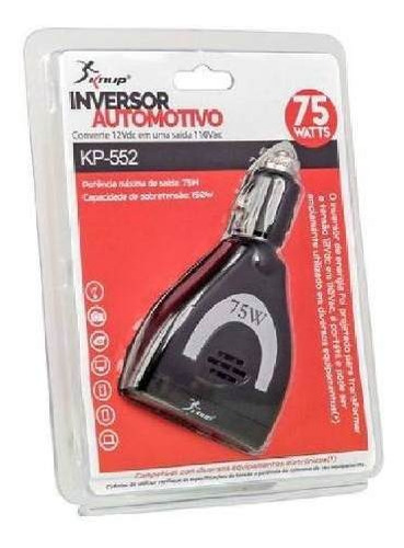 Imagem 1 de 6 de Inversor De Tensão Veicular 12v Para 110v 75w Com Usb - Kp-