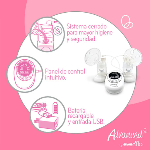 Extractor De Leche Materna Eléctrico Doble Advanced Evenflo