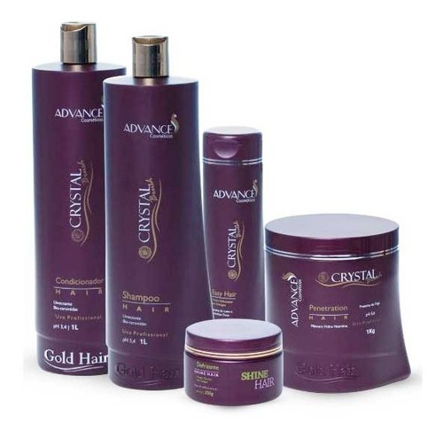 Escova De Cristal Brush Kit Completo Gold Hair Advance