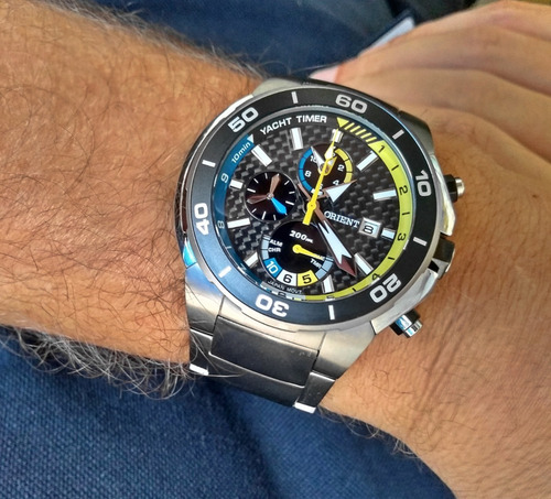 Imagem 5 de 10 de Relogio Orient Cronógrafo Seatech Titanium Mbttc007 P1gx