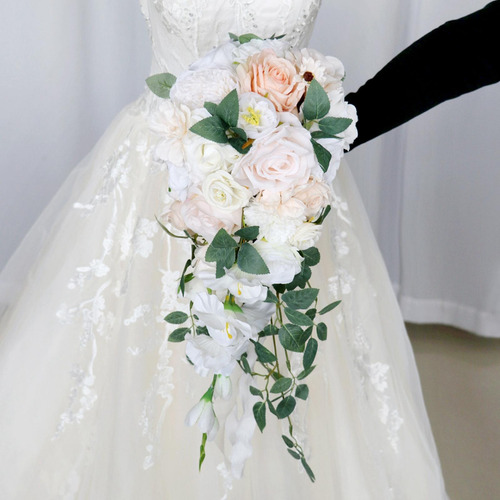 Ramo De Novia De Boda, Flores De Rosas Artificiales De