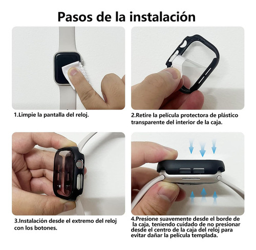 A 4pzs Fundas Con Mica Cristal Templado Para Apple Watch S10