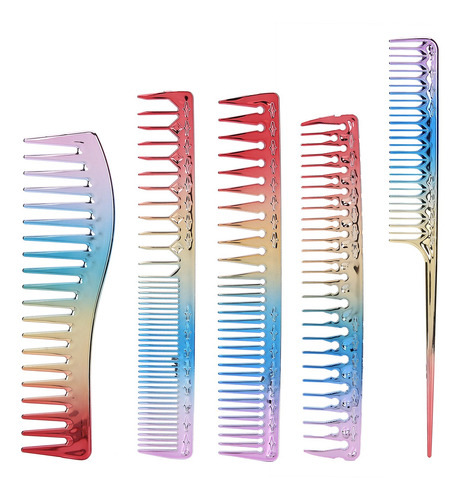 Juego De Peine De Corte De Pelo, 5 Piezas De Aluminio Degrad