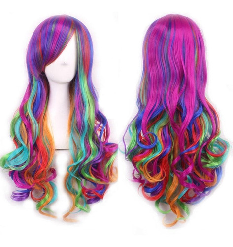 Nuevo Color Degradado Cosplay Peluca Color Femenino Pelo Lar