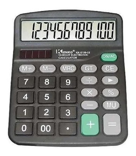 Calculadora Escritorio Kenko Carga Solar O Pila Pantalla Lcd