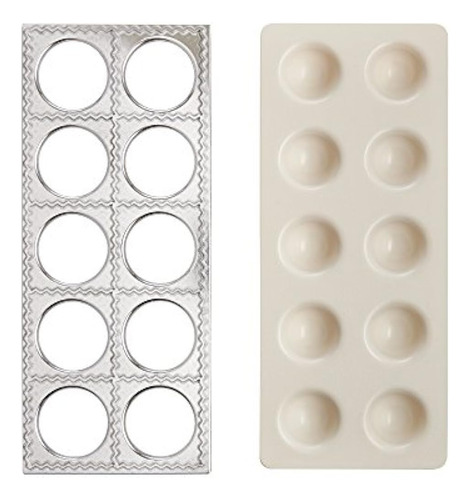 Fante's 43806 Grandma Luisa's Jumbo Ravioli Maker, Aluminio