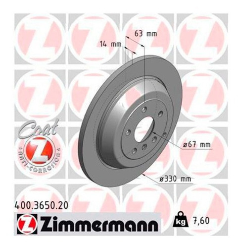 Par Disco De Freio Tras. Mercedes Ml 500 2005-2012 W164