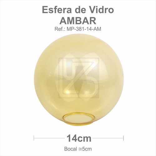 Globo Esfera De Vidro Mp381 - Bocal 5cm - 14cm Diâmetro
