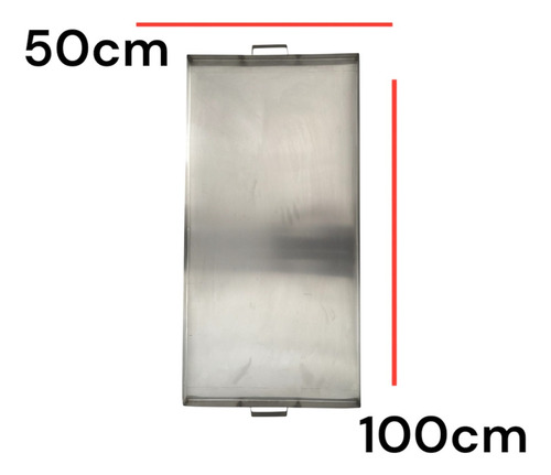 Comal Grueso 50x100 De Plancha En Acero Inoxidable Gris