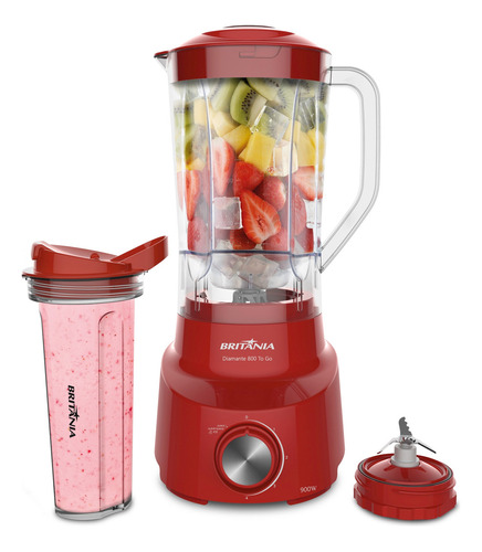 Liquidificador Britânia Diamante Diamante 800 900W Turbo 2.65 L vermelho com jarra de acrílico 127V