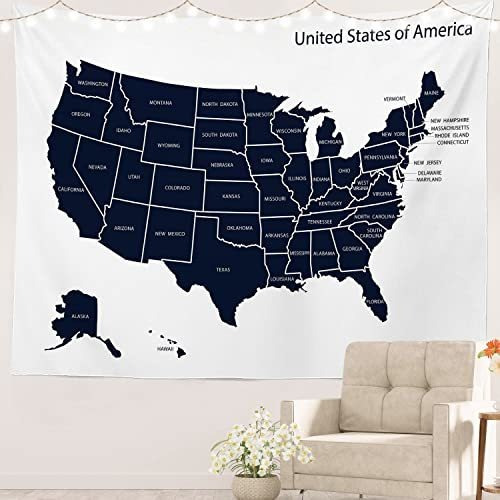 Batmerry Mapa Usa America Tapestry, Usa Mapa Conjunto Zw2lj