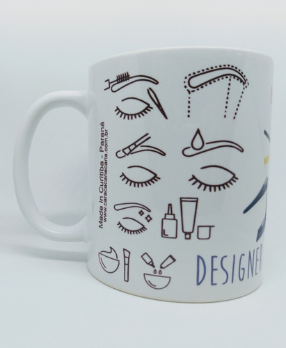 Caneca Em Porcelana Profissão Designer De Sobrancelhas