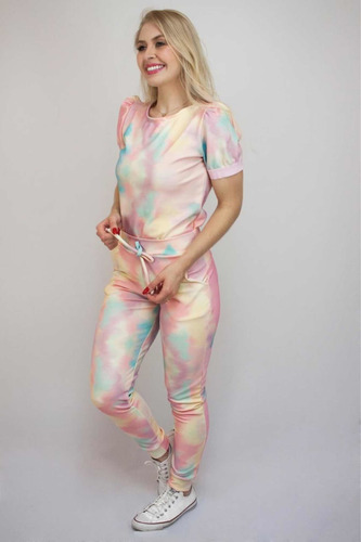 Conjunto Feminino Blusa T-shirt Manga Princesa E Calça