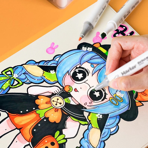 Caneta Canetinha Marcadores Dual Marker Ponta Dupla 80 Cores