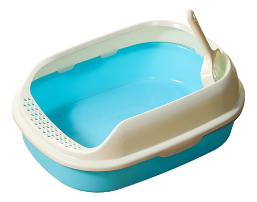 Caja De Arena Para Gatos, Antisalpicaduras, Resistente, Azul