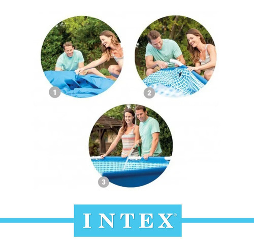 Piscina de lona estrutural retangular Intex 400x200x100 cm. Cor: Cinza