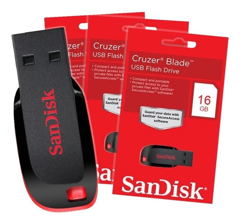 Imagen 1 de 4 de Pendrive 16gb Sandisk Usb Flash Drive Cz50 2.0 Cruzer Blade