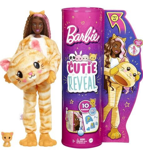 Barbie Cutie Reveal Gatito Disfraz Muñeca Mattel Hhg20 