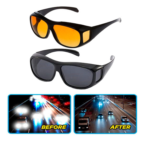 Pack De Lentes De Conducción Nocturna Antirreflejo X 2 Unid